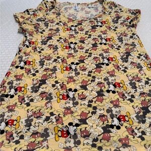 LuLaRoe Cream and Red Mickey Mouse Top